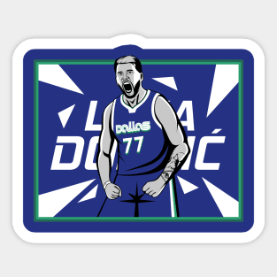 Doncic #77 - Iconic Dallas Mavs Blue Basketball Sticker